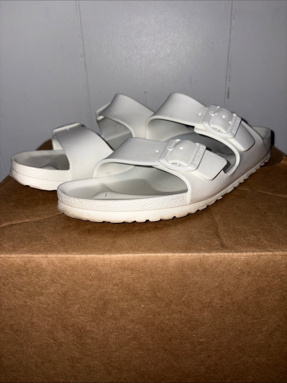 Birkenstock White Two-Strap Sandals size 41
